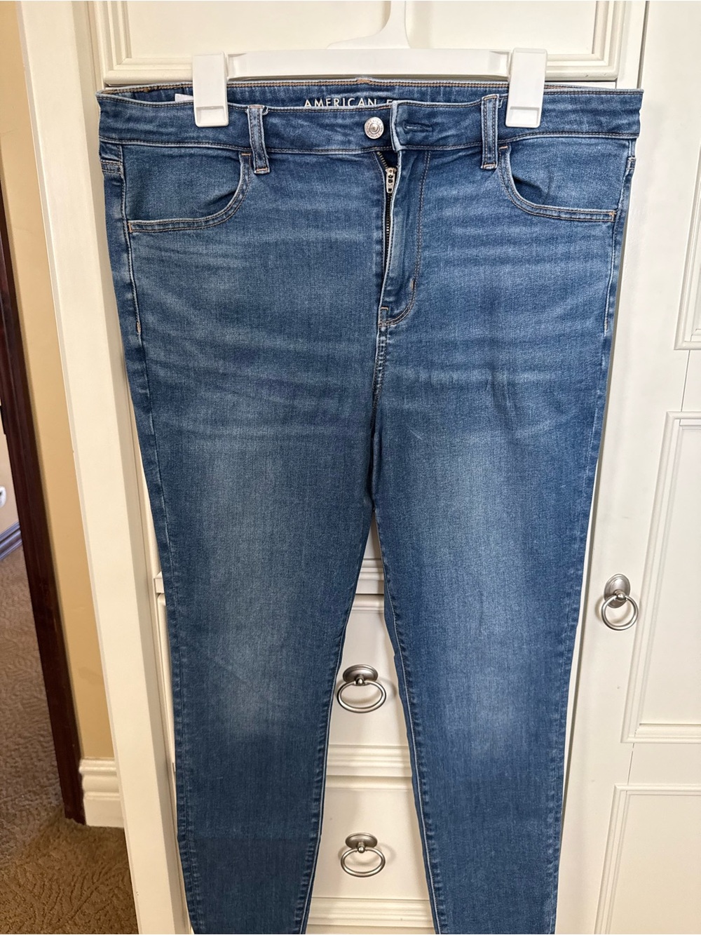 American Eagle Outfitters Blue High-Rise Skinny Jeans 16